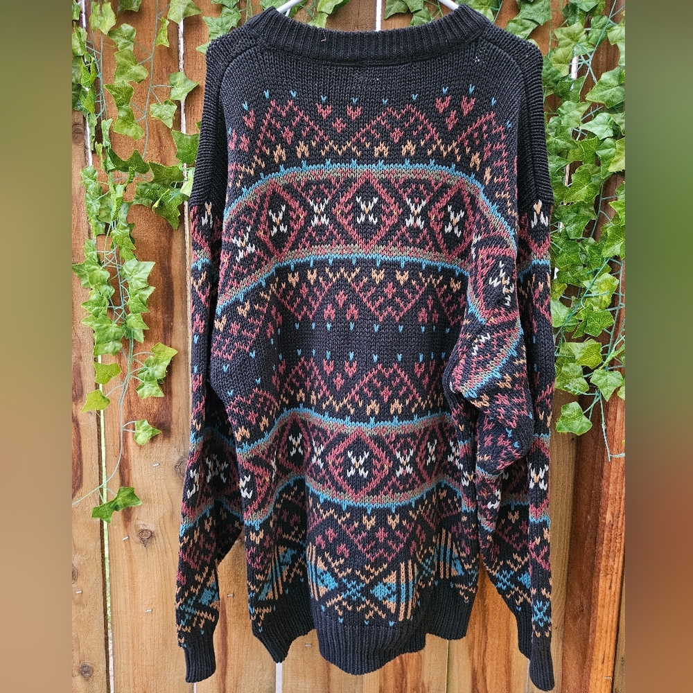 Eddie Bauer Multicolor Patterned Crew Neck Knit S… - image 4